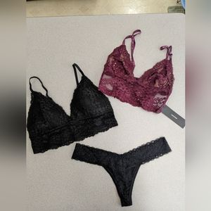 Lace Bralettes and Thong H&M aerie